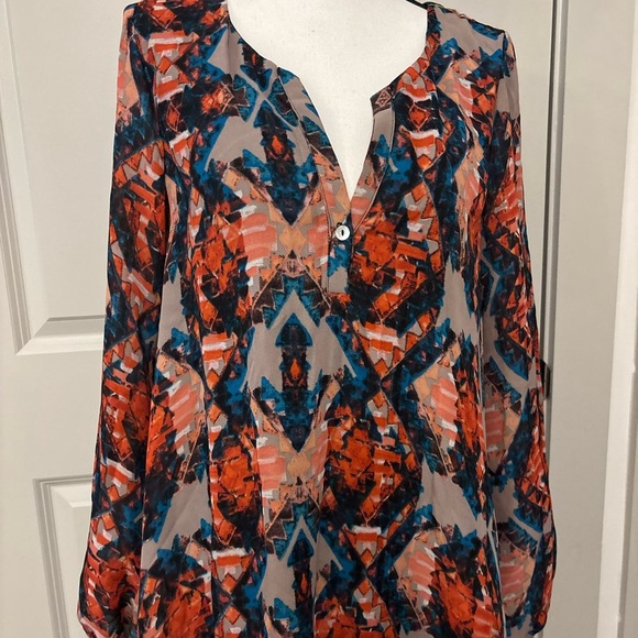 Show Me Your Mumu bright colorful patterned long sleeve blouse size M - Picture 4 of 16